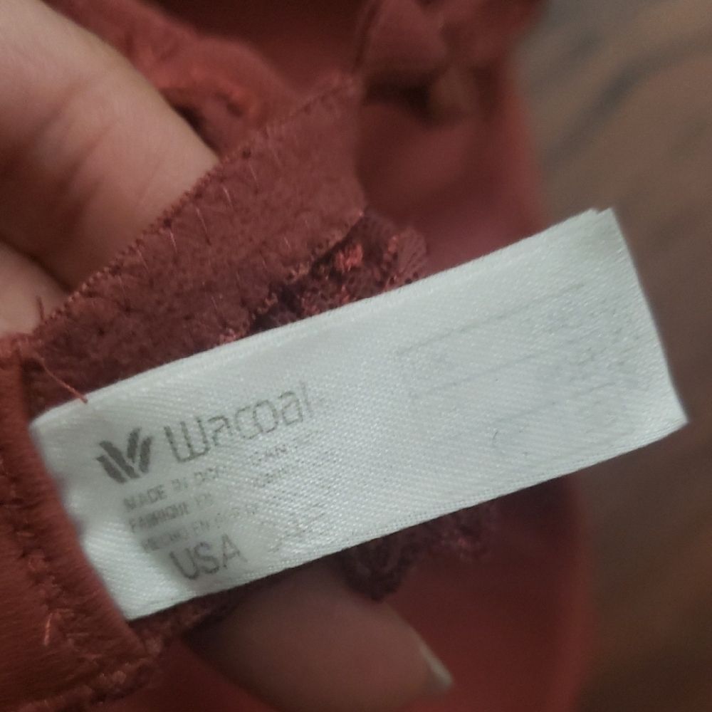 Wacoal Womens Rust Brown Floral Lace Bra Size 34B - Picture 3 of 4